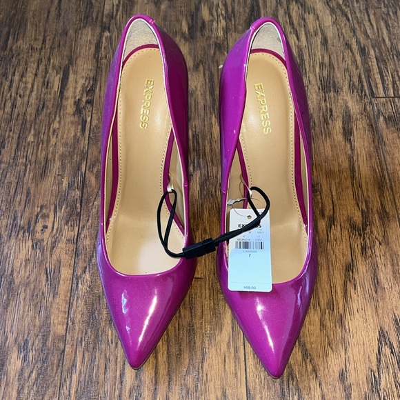 NWT 👠 EXPRESS PINK POINTED-TOE HEELS SIZE 7 - Picture 2 of 5